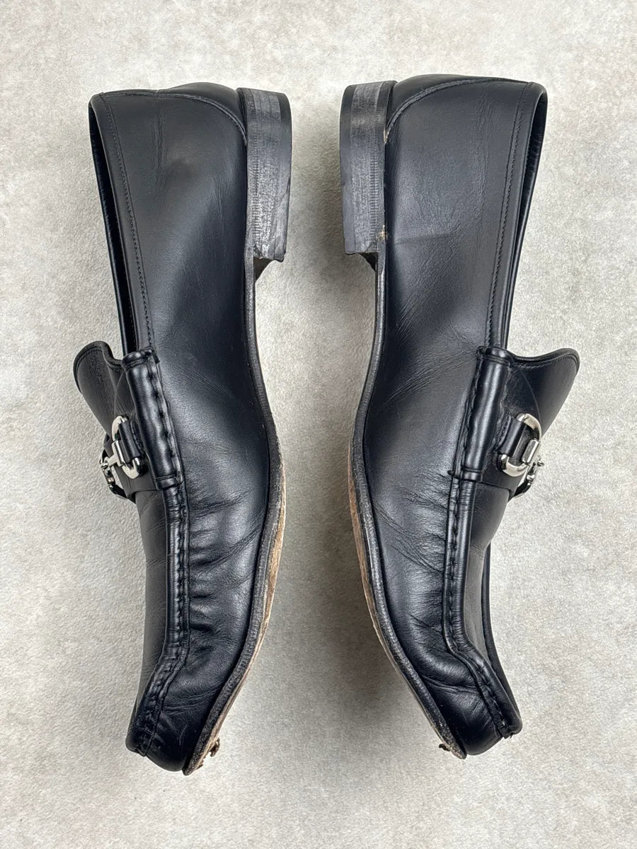 2010s Gucci Black Leather Horsebit Moc Toe Shoes YtrWPpTa 3