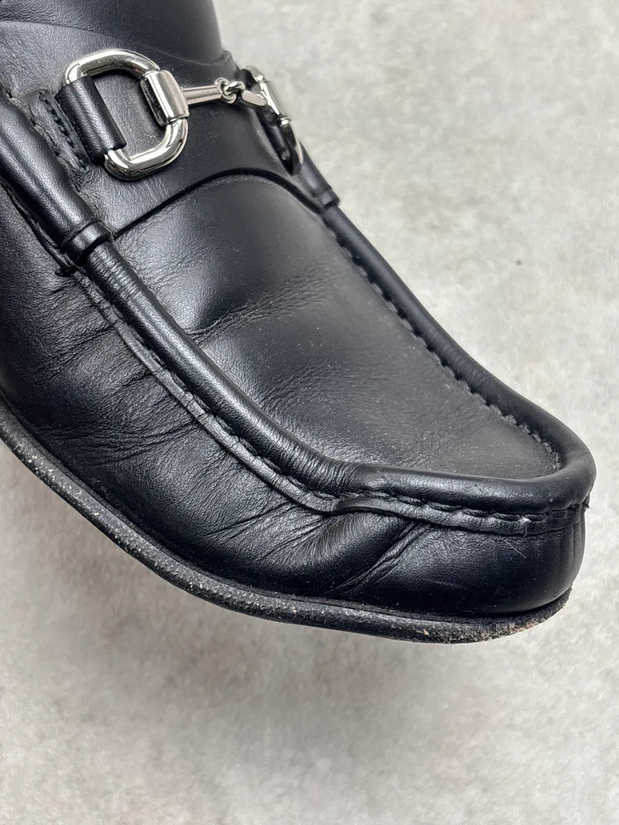 2010s Gucci Black Leather Horsebit Moc Toe Shoes YtrWPpTa 7