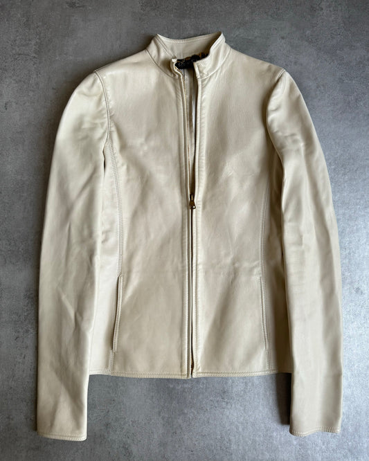 AW1998 Gucci Minimalistic Pure Creamy Leather Jacket by Tom Ford (XS) - 1