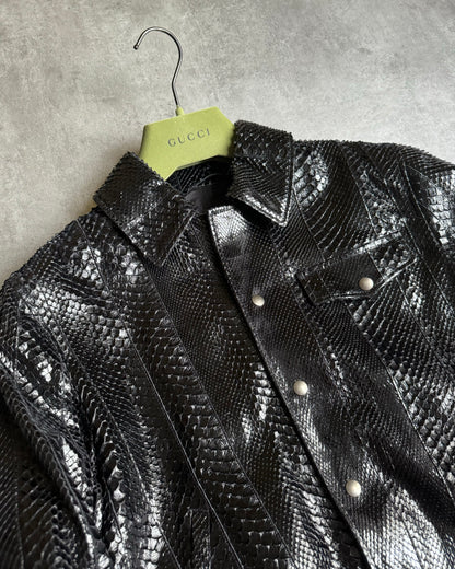 Gucci Black Python Leather Jacket (M) - 3