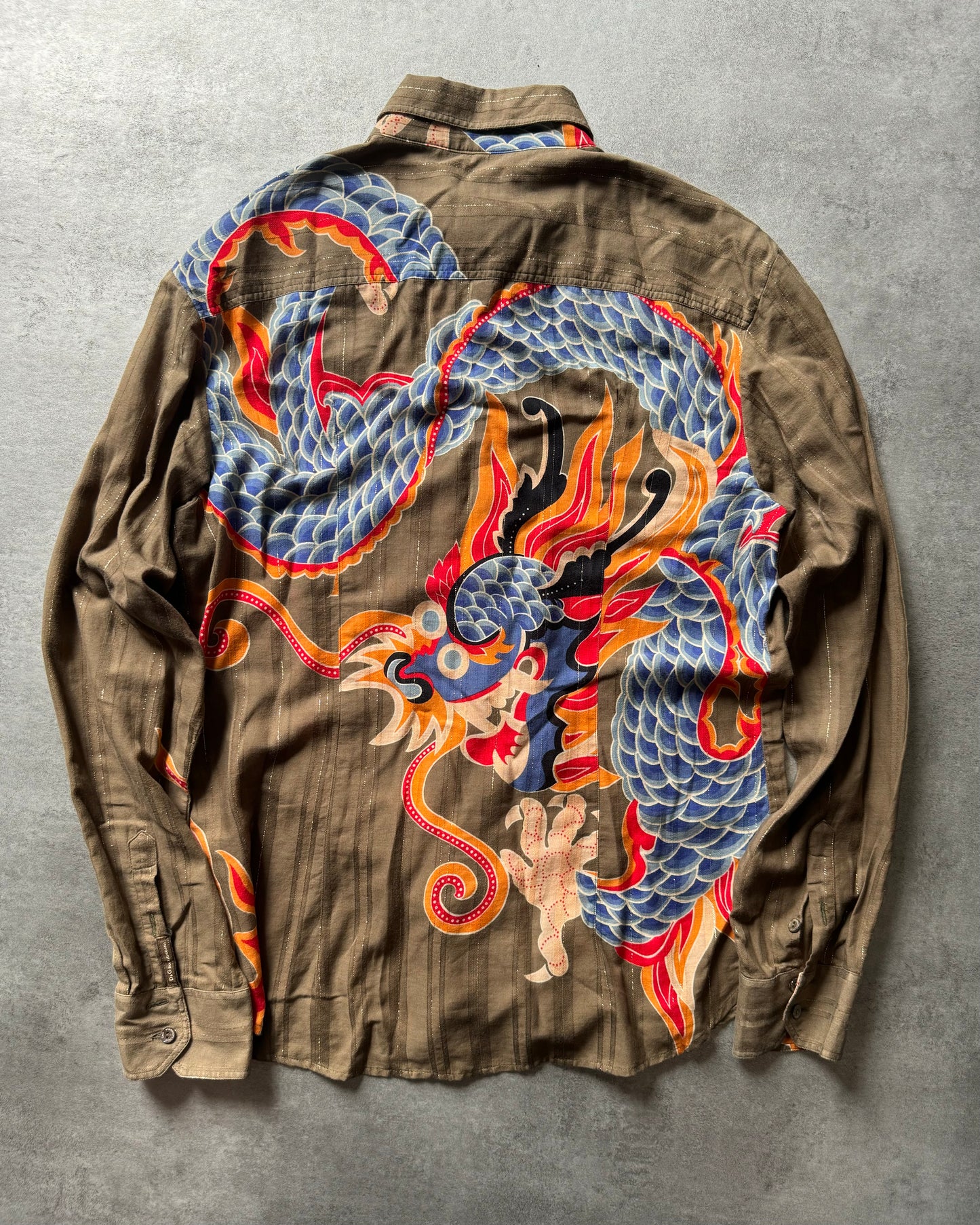 SS2005 Dolce & Gabbana Dragon Japan Atmosphere Shirt (L) - 2