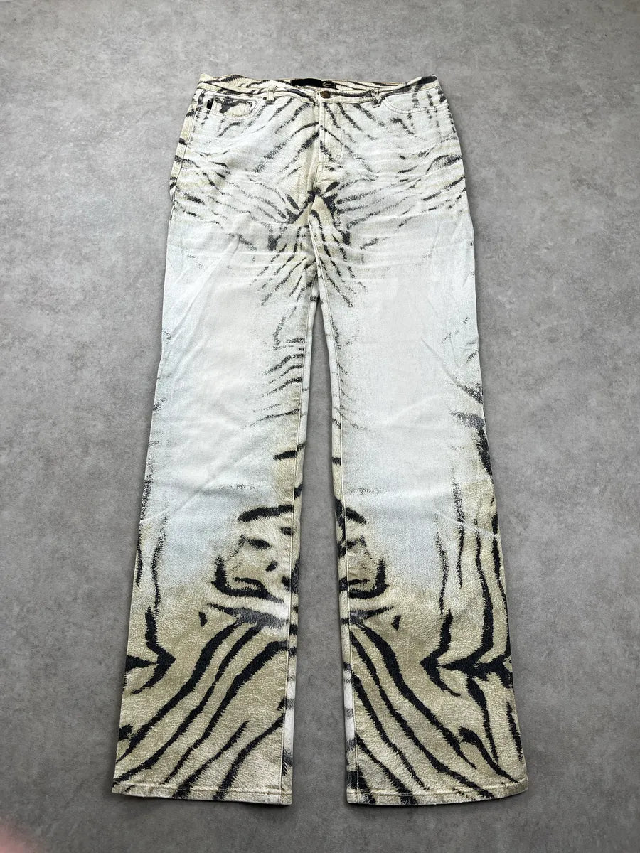 SS2002 Cavalli Zebra White & Beige Safari Pants YwayehuR 0