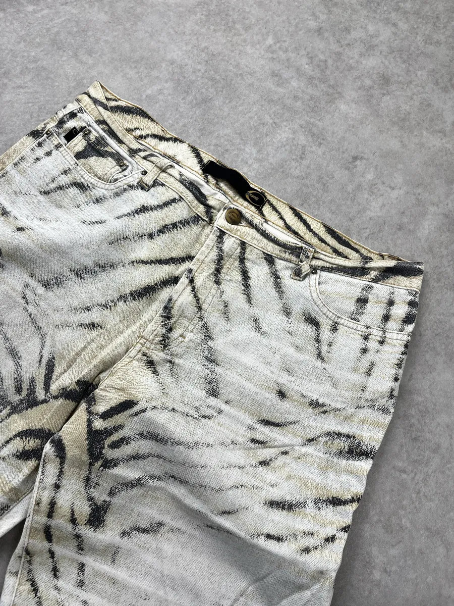 SS2002 Cavalli Zebra White & Beige Safari Pants YwayehuR 6