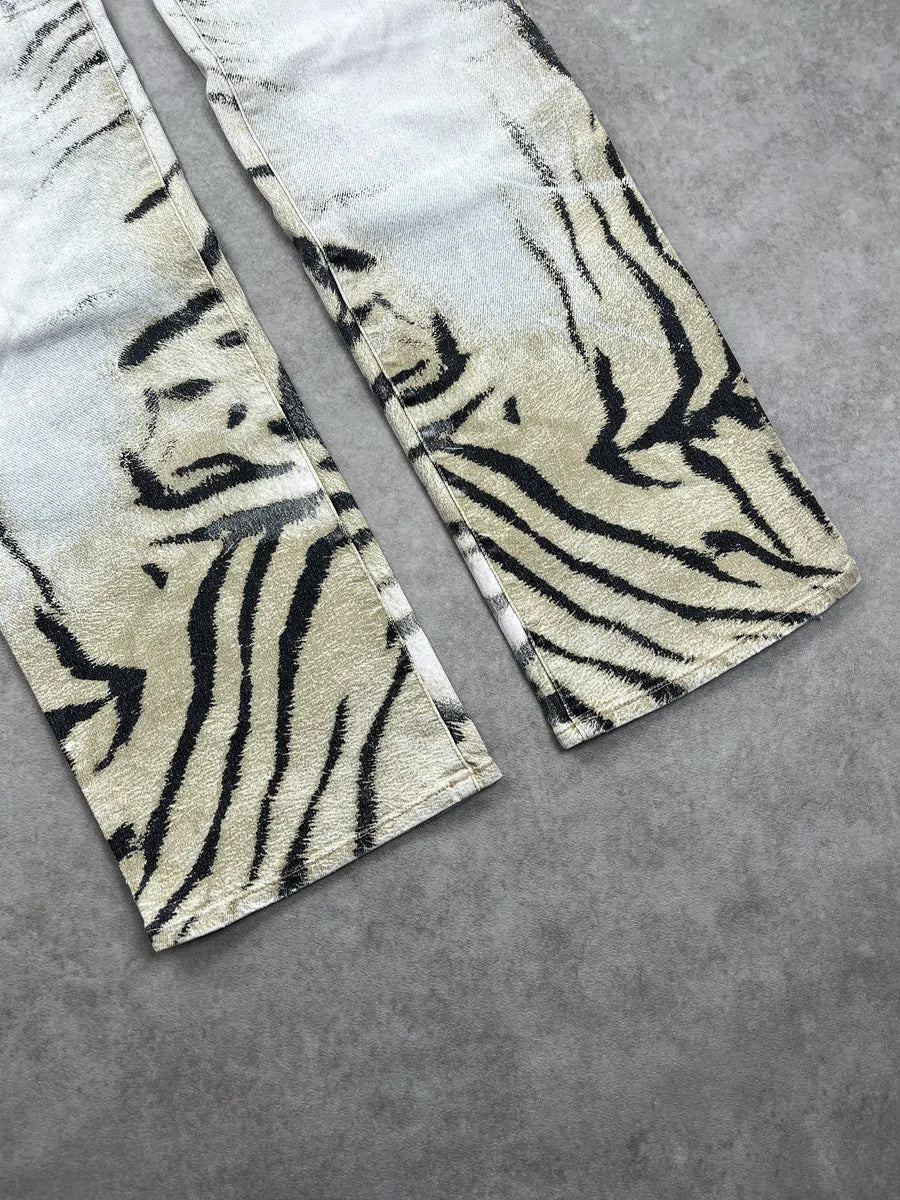 SS2002 Cavalli Zebra White & Beige Safari Pants YwayehuR 7