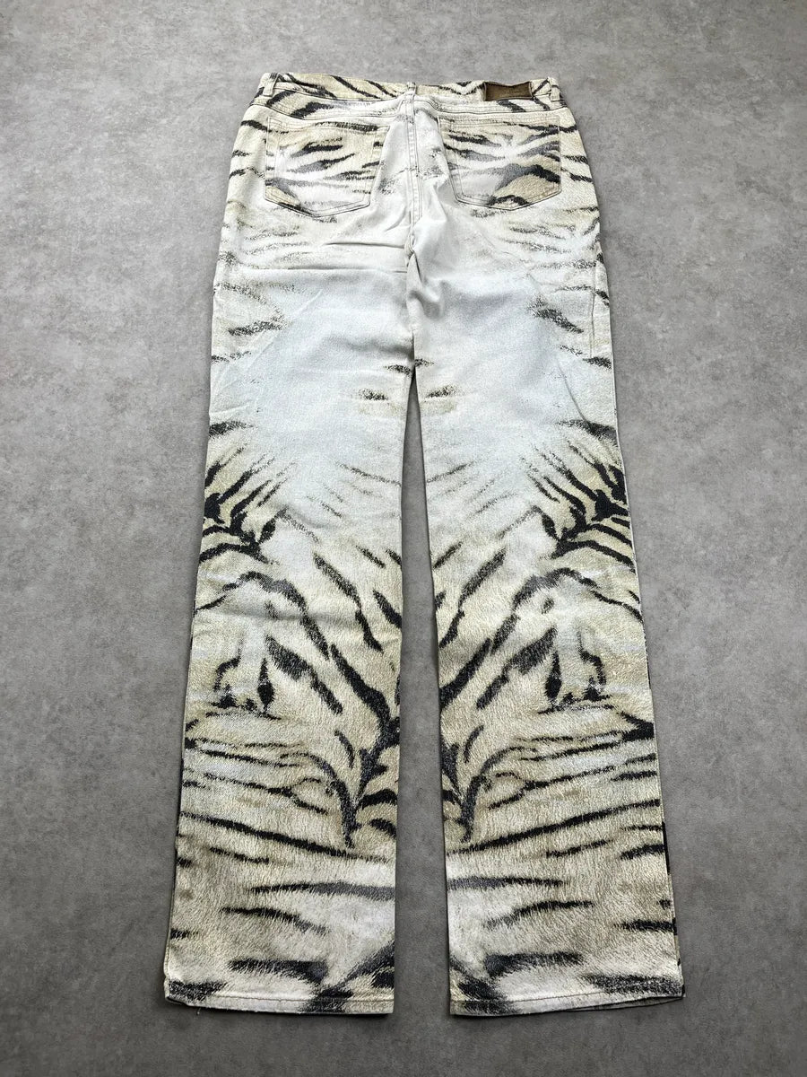 SS2002 Cavalli Zebra White & Beige Safari Pants YwayehuR 1