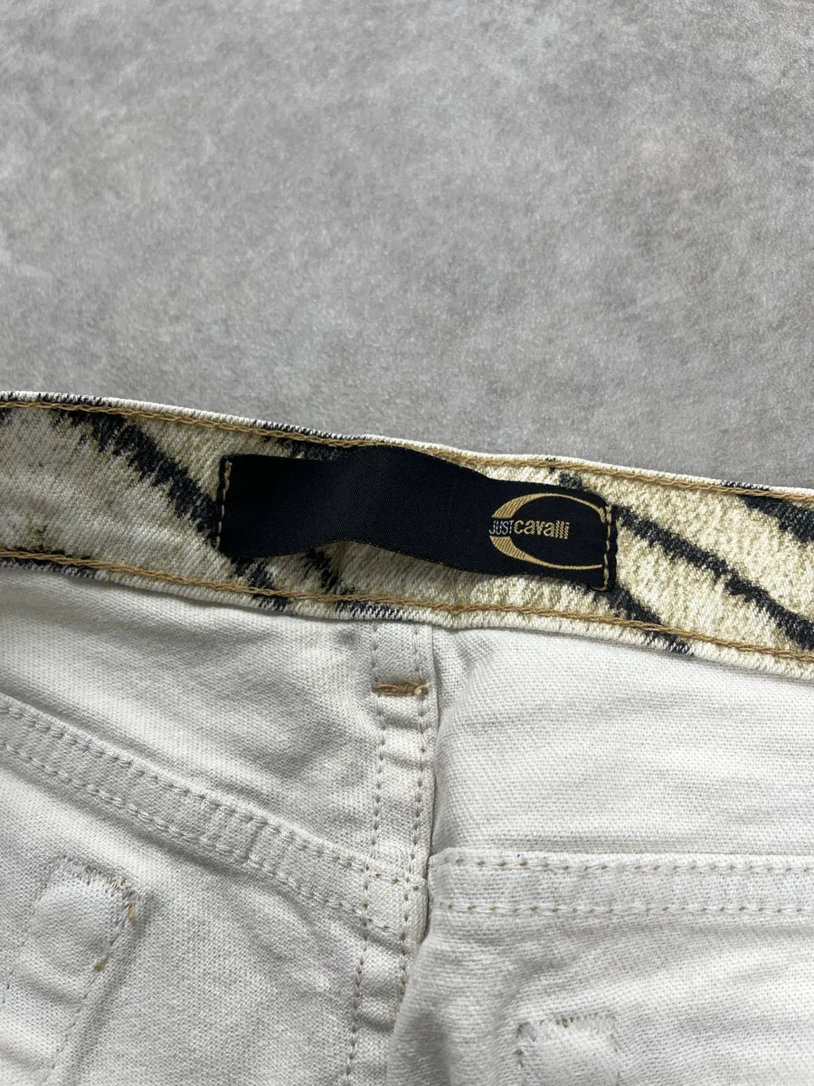 SS2002 Cavalli Zebra White & Beige Safari Pants YwayehuR 10