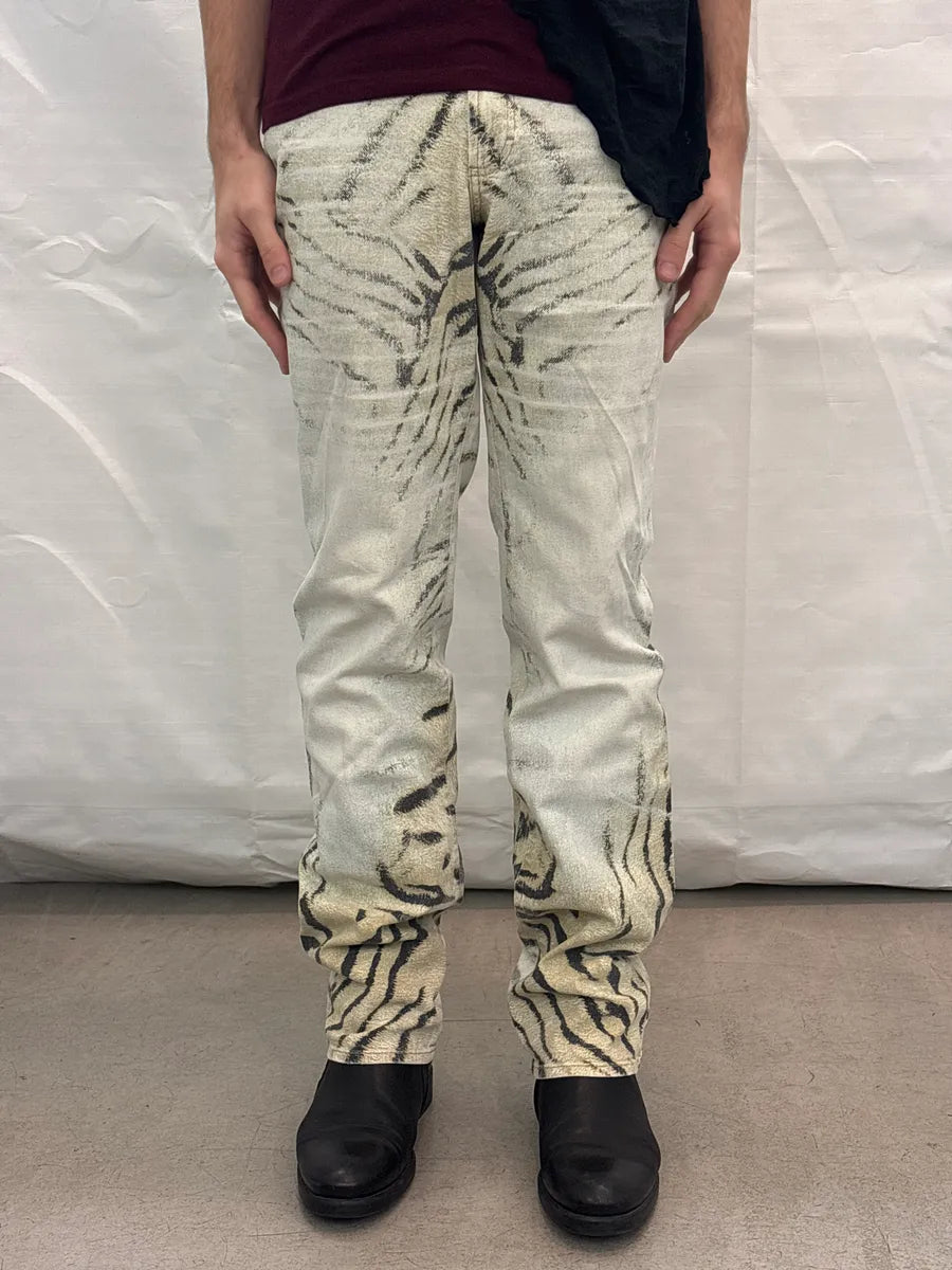 SS2002 Cavalli Zebra White & Beige Safari Pants YwayehuR 2