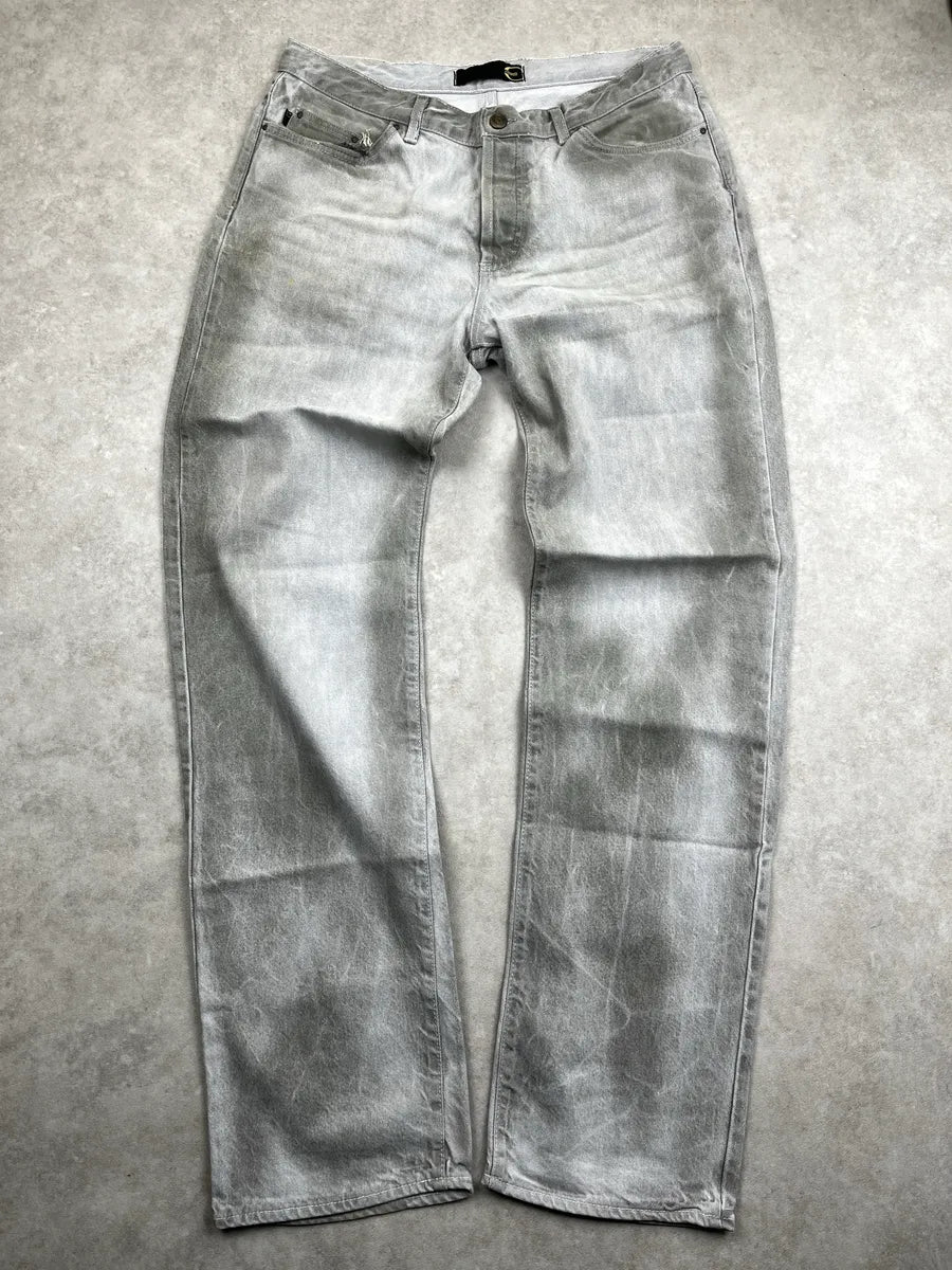 AW2003 Cavalli Grey Denim Washed Straight Leg Jeans YxgfRjeq 0