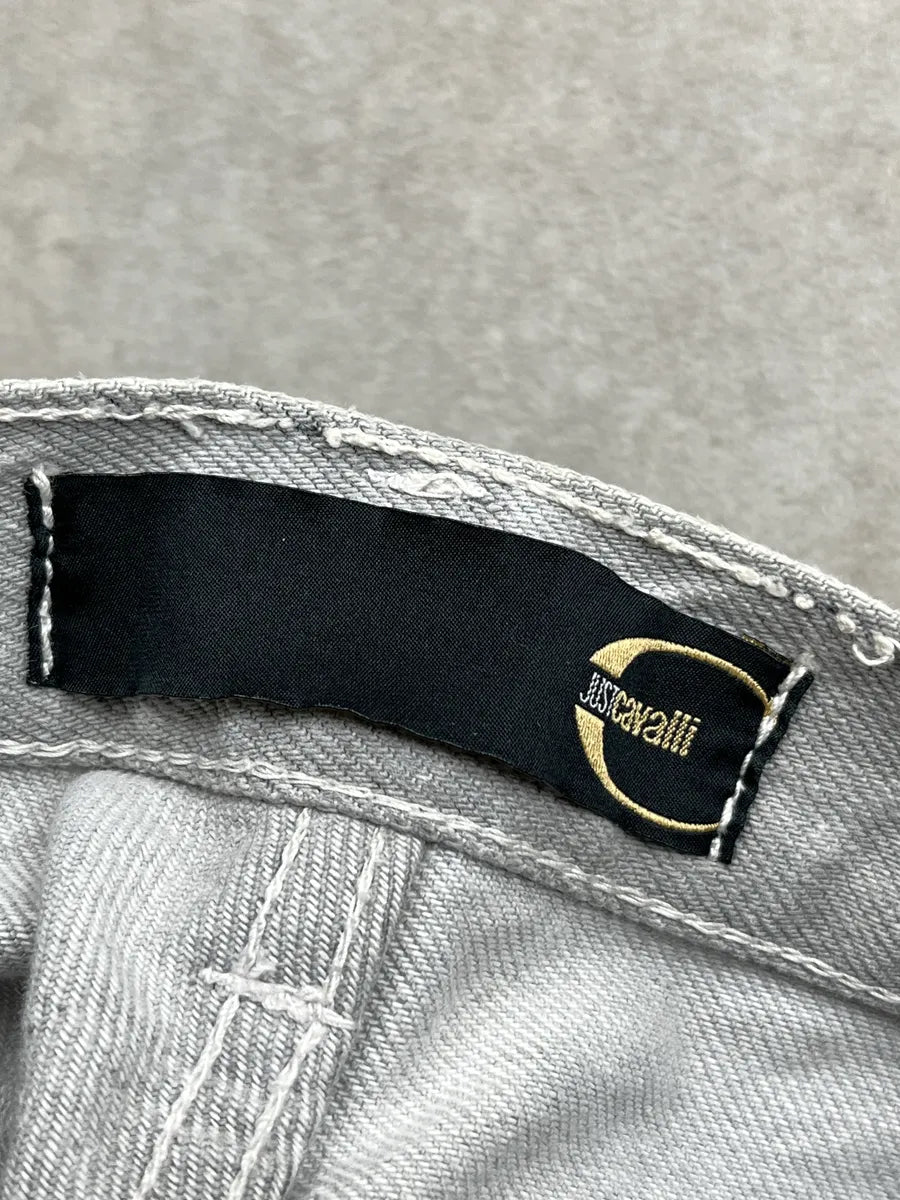 AW2003 Cavalli Grey Denim Washed Straight Leg Jeans YxgfRjeq 9