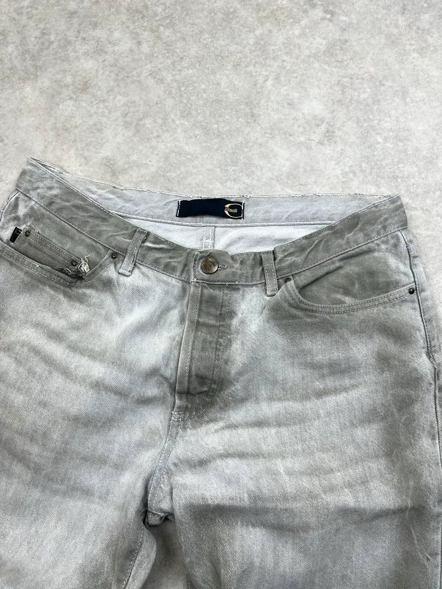 AW2003 Cavalli Grey Denim Washed Straight Leg Jeans YxgfRjeq 5