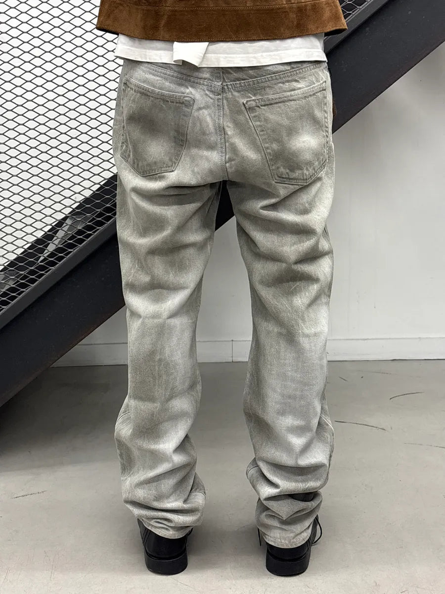 AW2003 Cavalli Grey Denim Washed Straight Leg Jeans YxgfRjeq 3