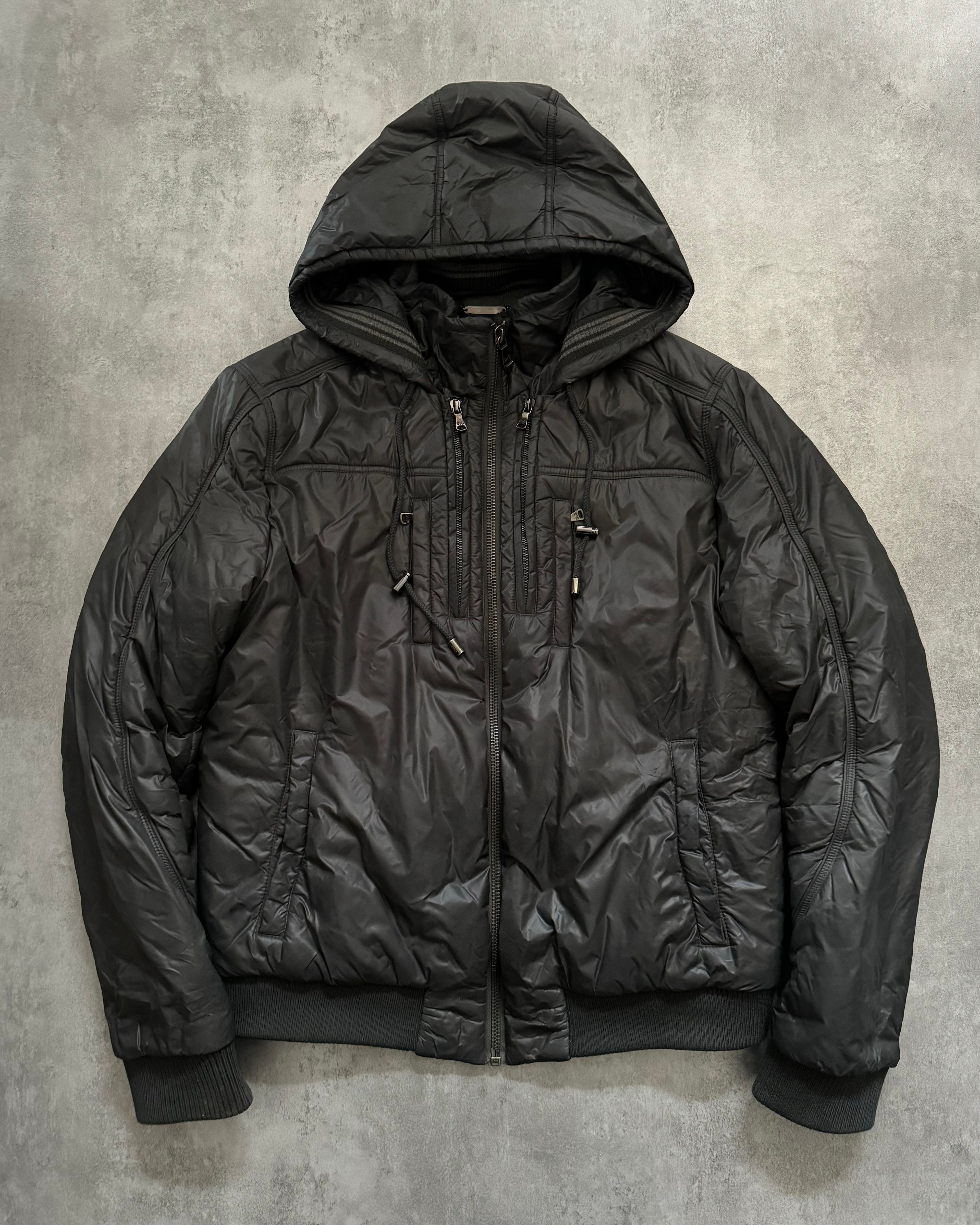 2000s Dolce & Gabbana Multi Zips Avant Garde Grey Astro Bomber Jacket (L) - 1