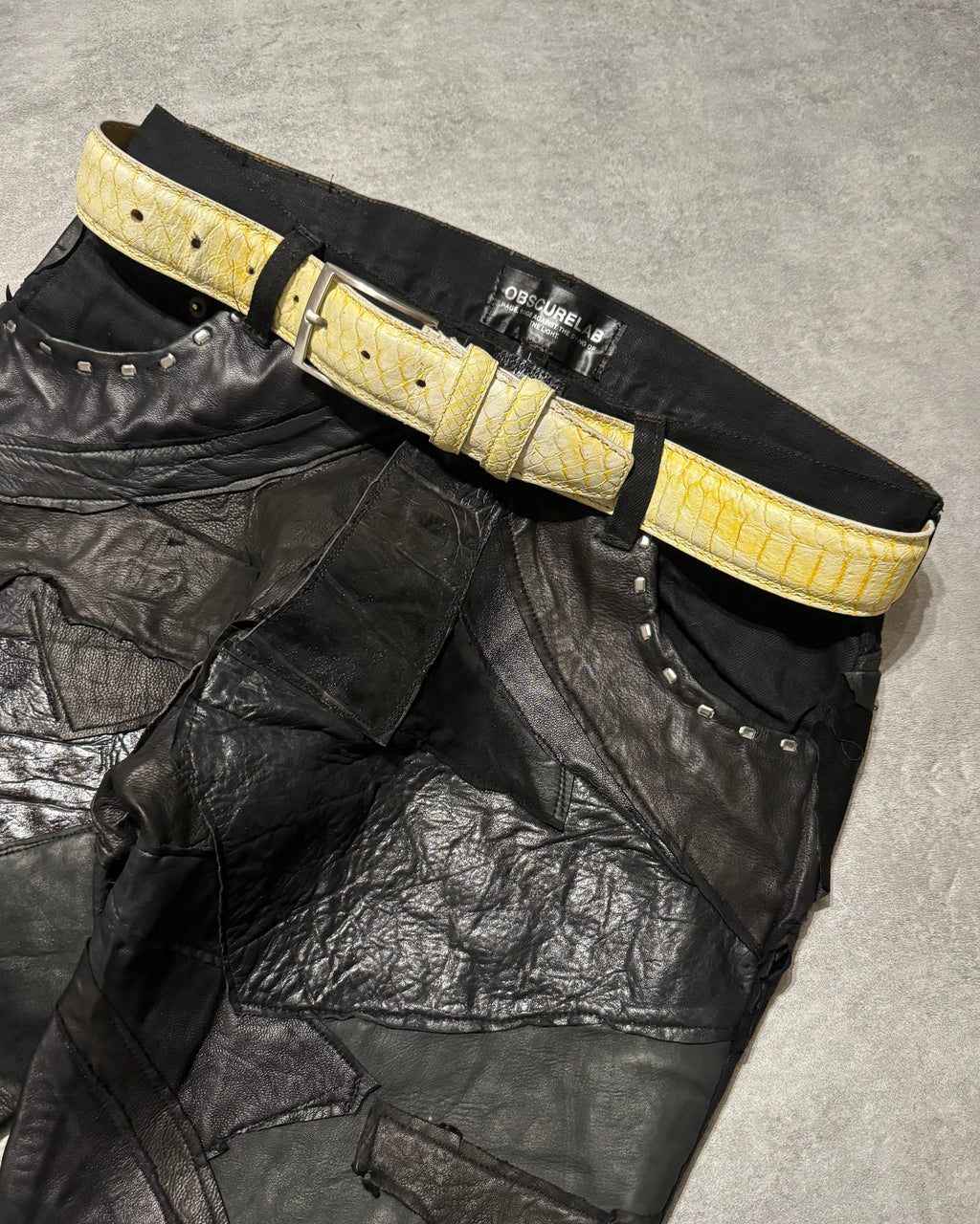 Artisanal White Creamy Genuine Python Leather Belt (OS) - 1