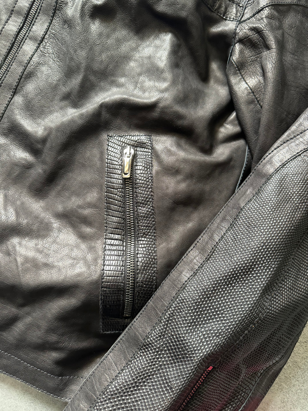 AW2005 Emporio Armani Cracked Biker Leather Jacket – Dolce Vita Hub