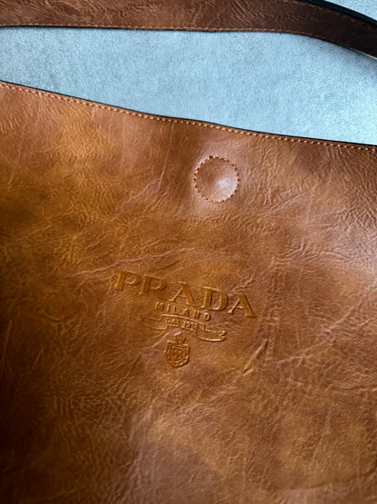 1990s Prada Brown Archive Leather Handle Bag (OS) - 3