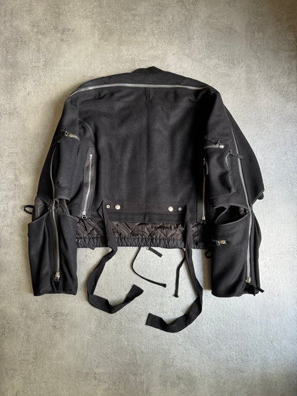 AW2014 Dries Van Noten Black Wool Zips Bomber Jacket  (M) - 6