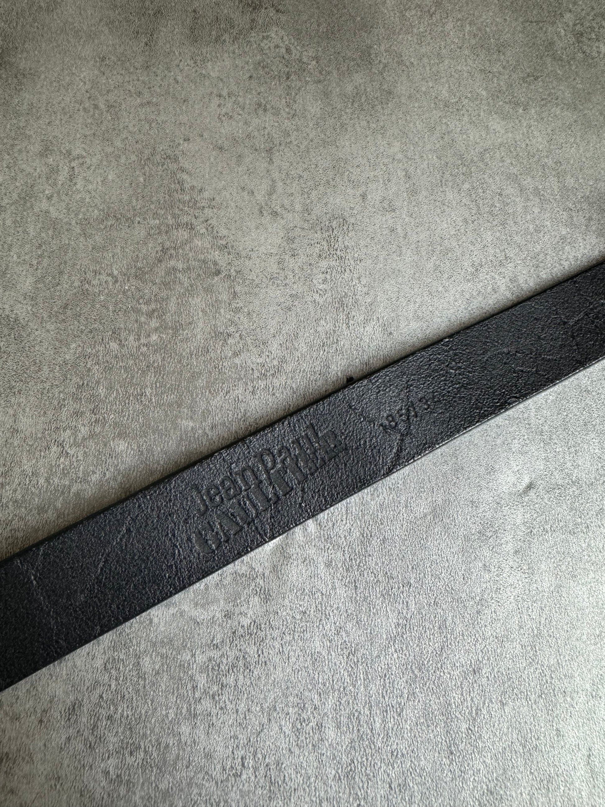 2000s Jean Paul Gaultier Black Buckle Propaganda Belt (OS) - 7