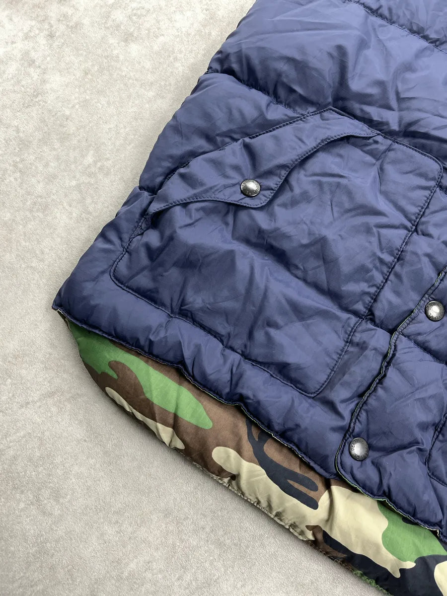 2010s Ralph Lauren American Flag Camo Reversible Navy Puffer Vest ZFoPnvlo 9