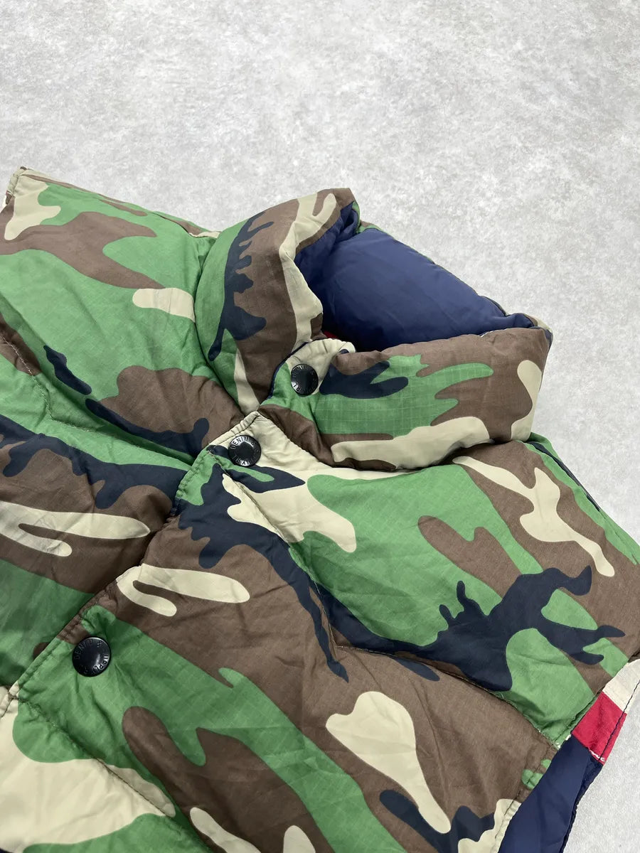 2010s Ralph Lauren American Flag Camo Reversible Navy Puffer Vest ZFoPnvlo 10