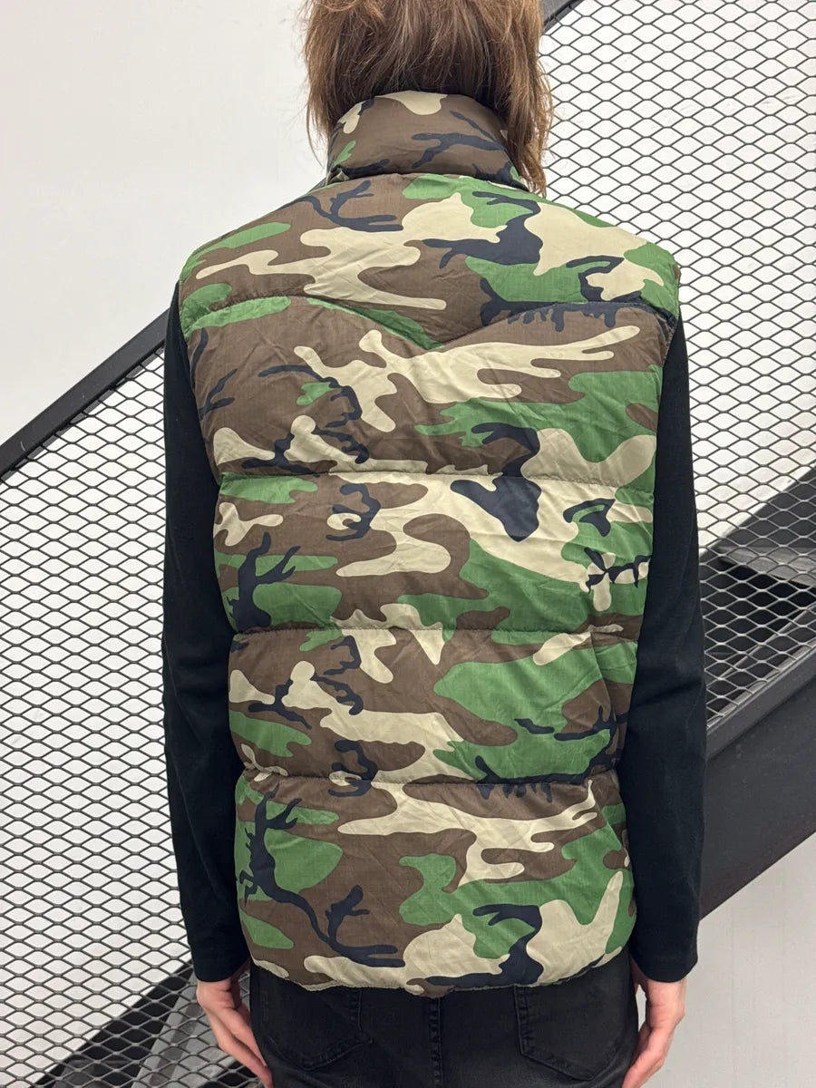 2010s Ralph Lauren American Flag Camo Reversible Navy Puffer Vest ZFoPnvlo 2