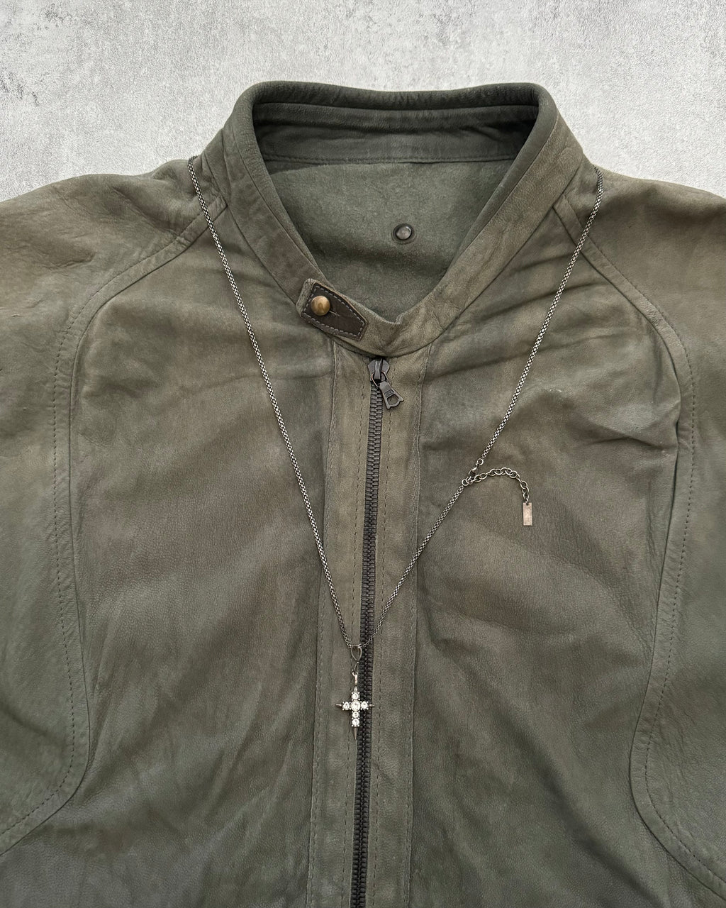 Isaac Sellam Experience Green Leather Specialist Avant Garde Jacket (XL) - 9