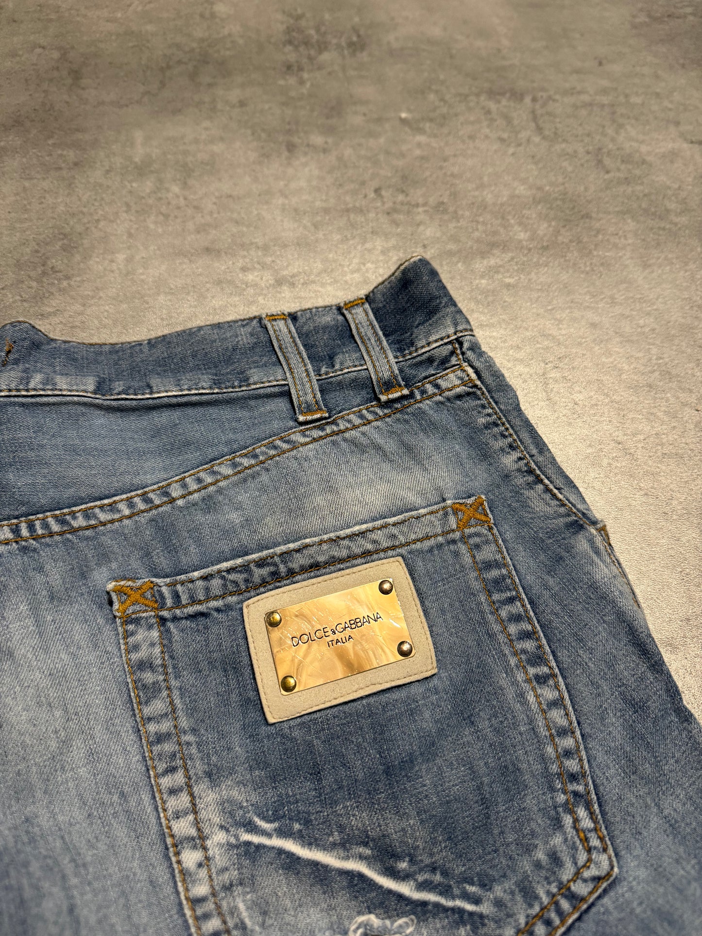 SS2006 Dolce & Gabbana Distressed Relaxed Denim Jeans (L) - 3