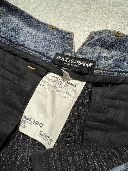 2000s Dolce & Gabbana Wool & Denim Hybrid Tailored Pants  (M/L) - 9