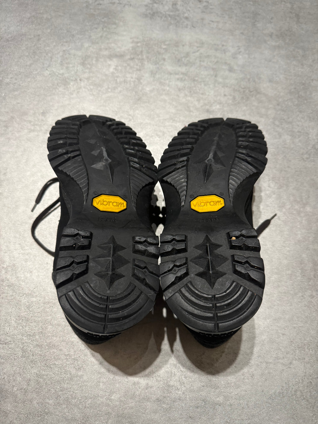 Prada Vibram Black Combat Strap Leather Low Boots  (42) - 5