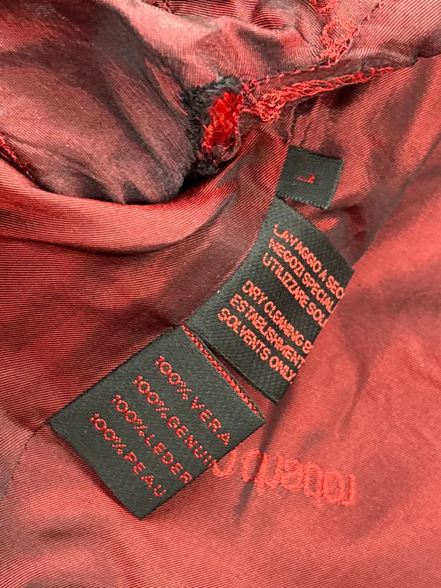 AW2000 Roberto Cavalli Red Leather Croc-Embossed Leather Jacket ZOwOxiaf 13