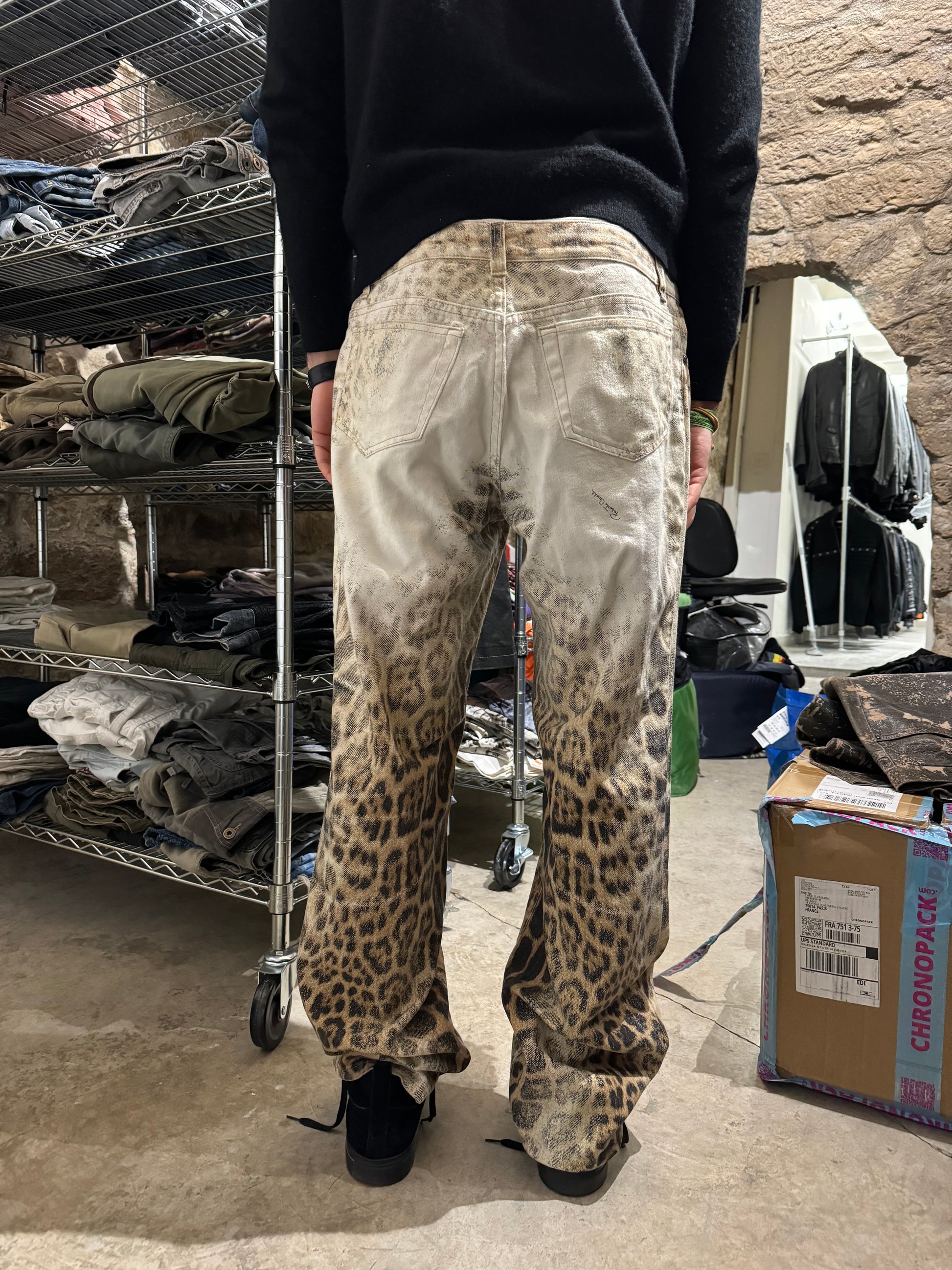 AW2000 Roberto Cavalli Leopard Relaxed Cozy Pants (L/XL) - 3