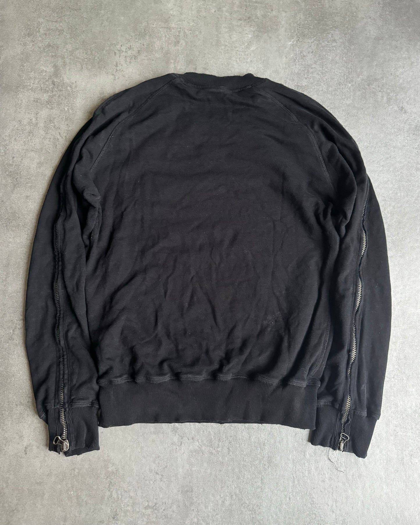 2000s Pierre Balmain Arm Zips Black Avant-Garde Sweater (S) - 3