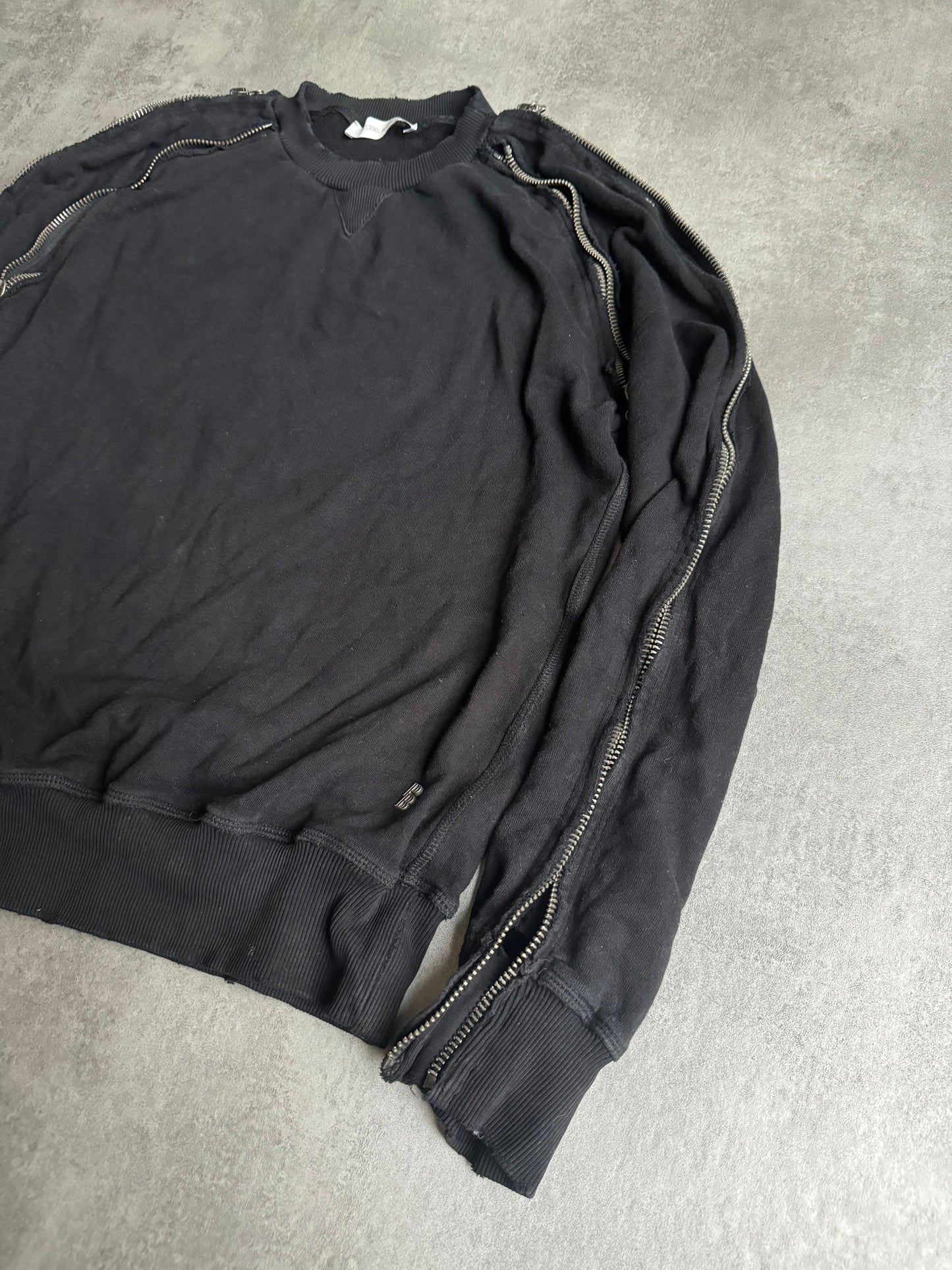 2000s Pierre Balmain Arm Zips Black Avant-Garde Sweater (S) - 5