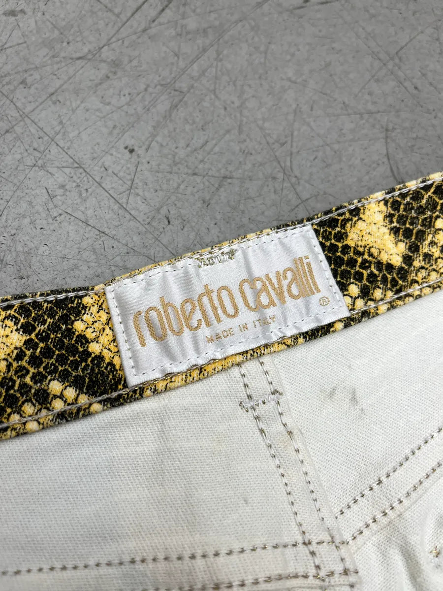 2000s Roberto Cavalli Python Effect Yellow Pants ZTdYAwjs 10