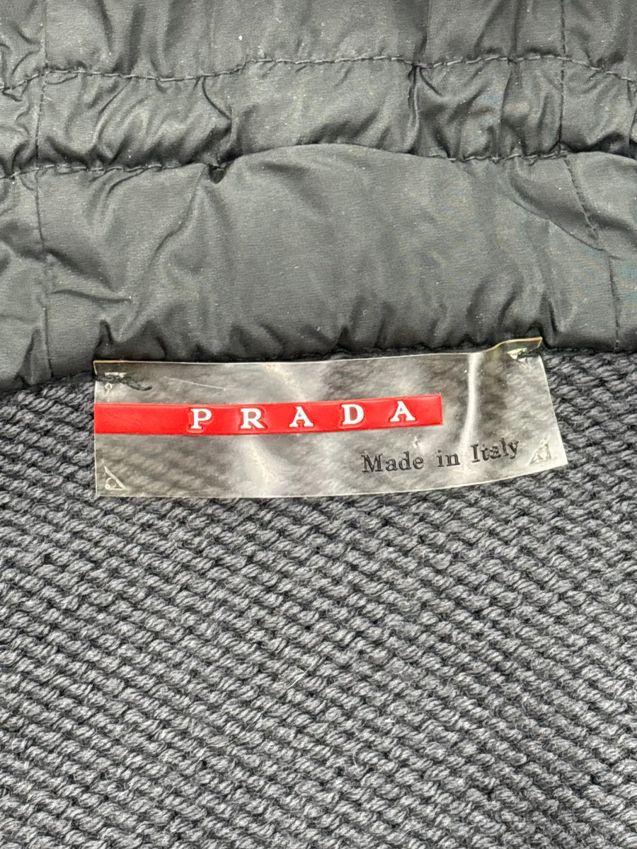SS1999 Prada Grey Wool & Nylon Hooded Belted Jacket ZVTiGkHR 13