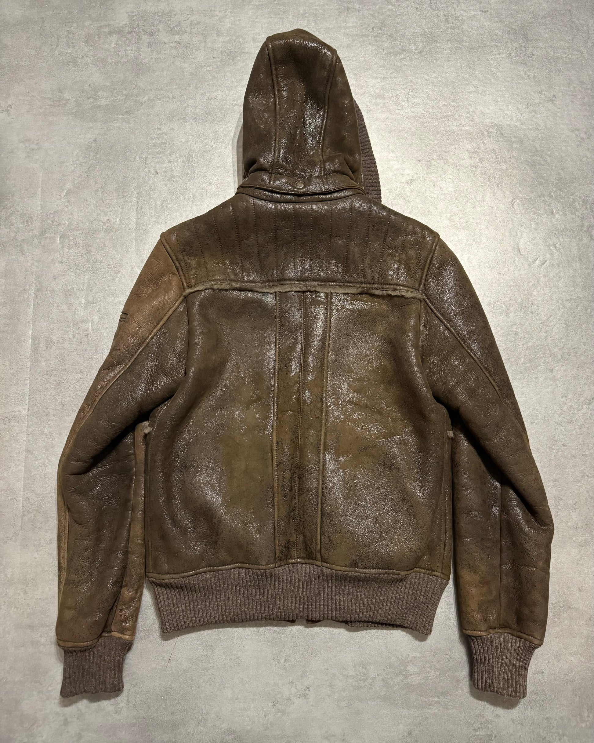 2010s Dolce & Gabbana Rabbit Brown Lamb Leather Cristal Jacket  (M/L) - 6