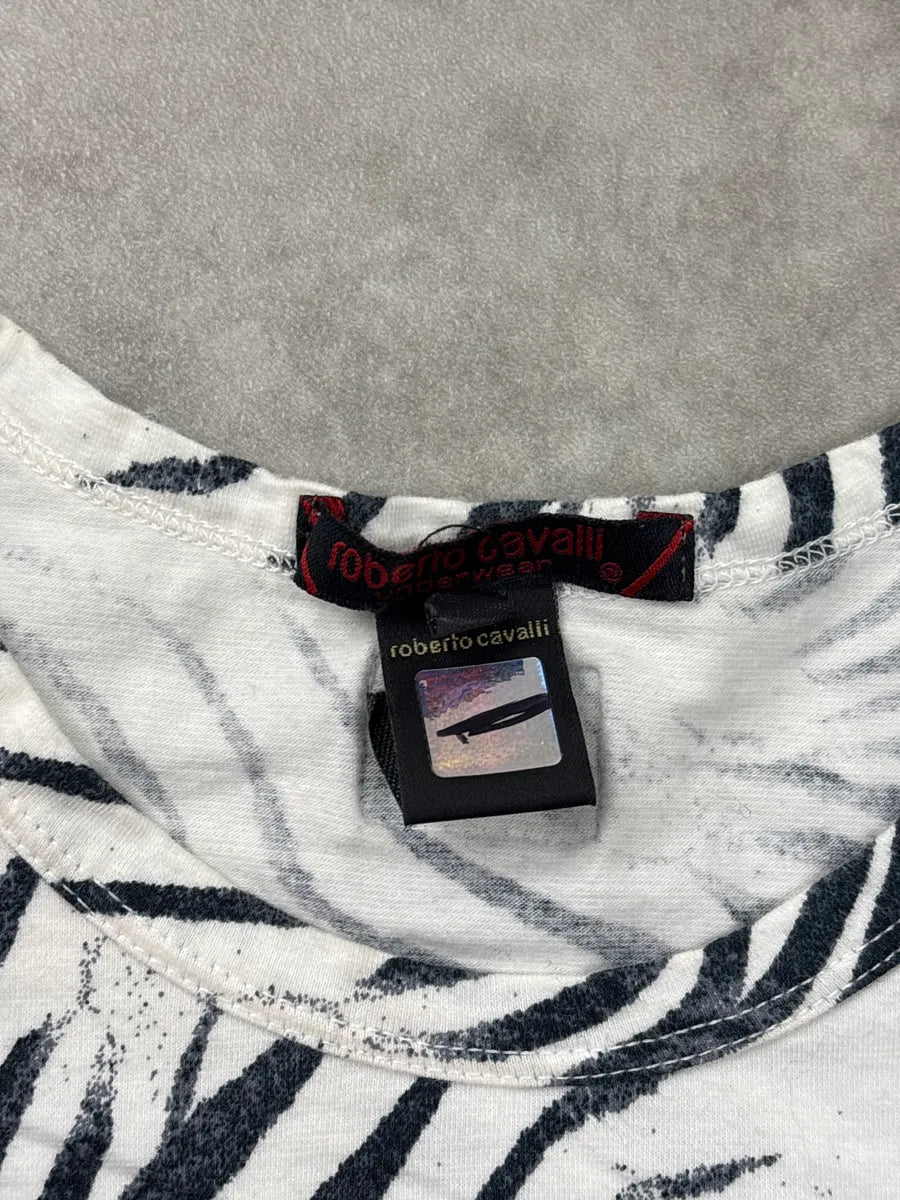 2000s Roberto Cavalli Black & White Zebra T-Shirt ZZwDlUuQ 8