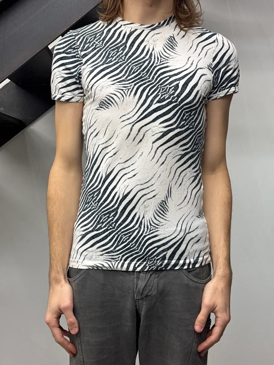 2000s Roberto Cavalli Black & White Zebra T-Shirt ZZwDlUuQ 1