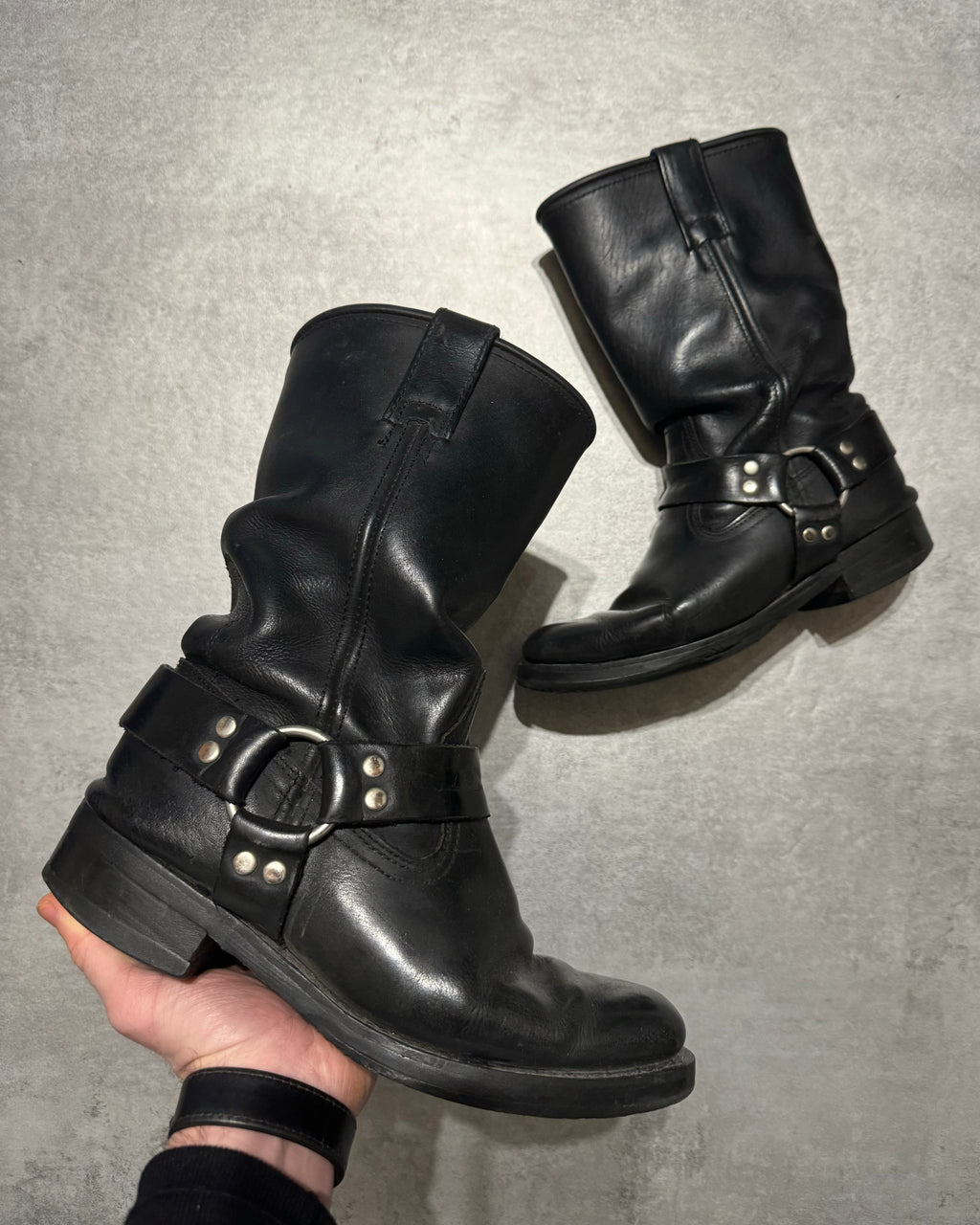 2000s DMP Moto Biker Black Ankle Boots (undefined) - 1
