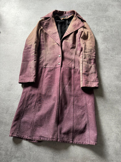 SS2004 Cavalli Sunset Faded Purple Trench Coat (S) - 7