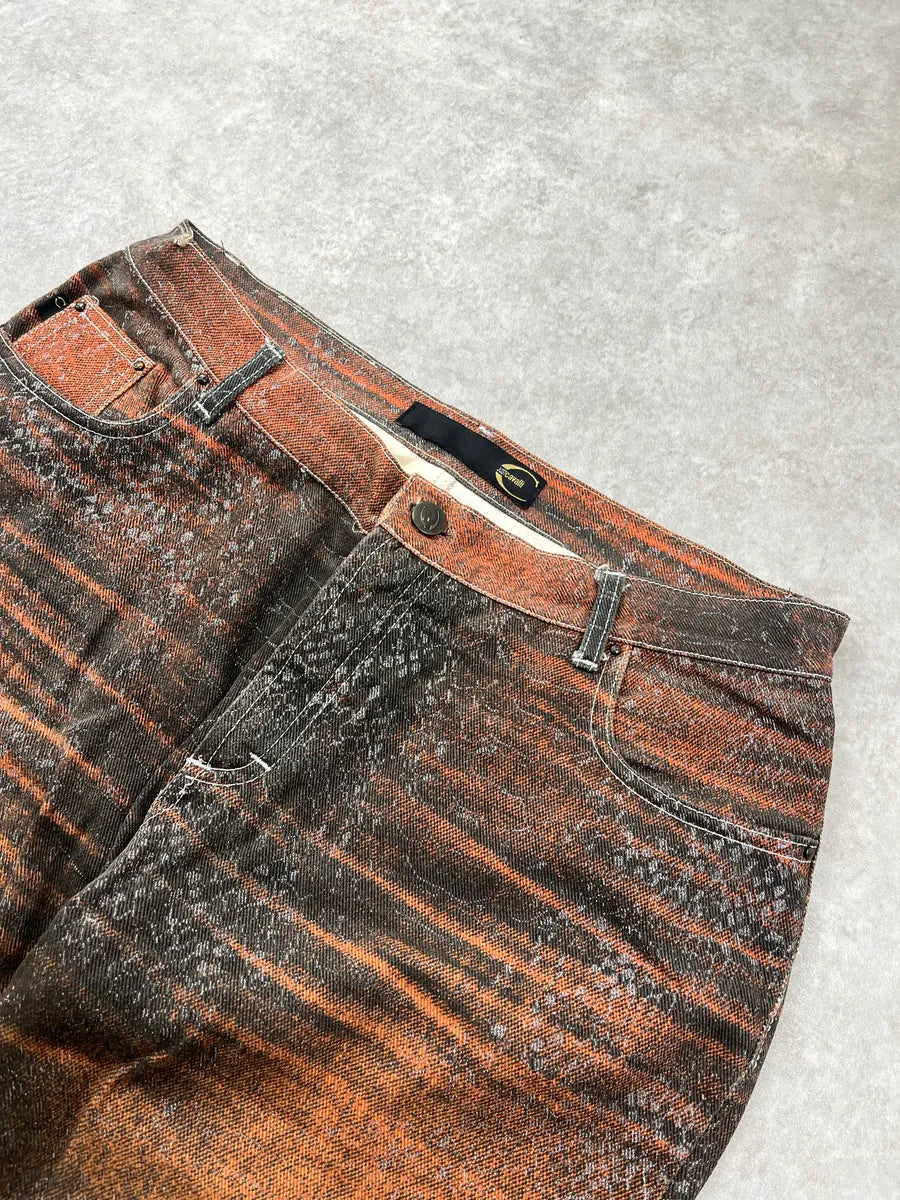 SS2004 Cavalli Snakeskin Effect Sunset Orange Gradient Pants ZeKnMdVQ 6