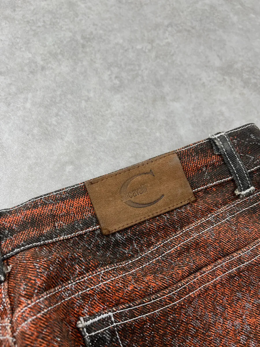 SS2004 Cavalli Snakeskin Effect Sunset Orange Gradient Pants ZeKnMdVQ 10