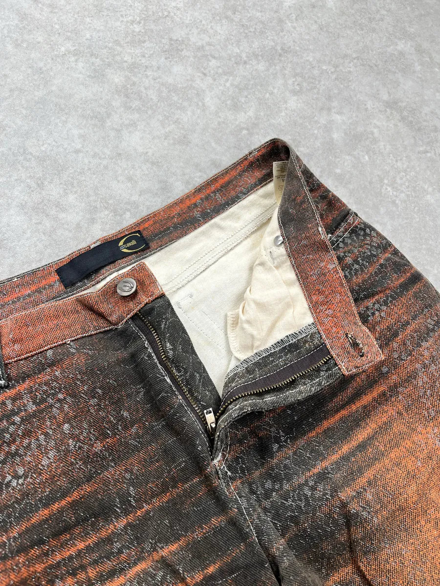 SS2004 Cavalli Snakeskin Effect Sunset Orange Gradient Pants ZeKnMdVQ 9