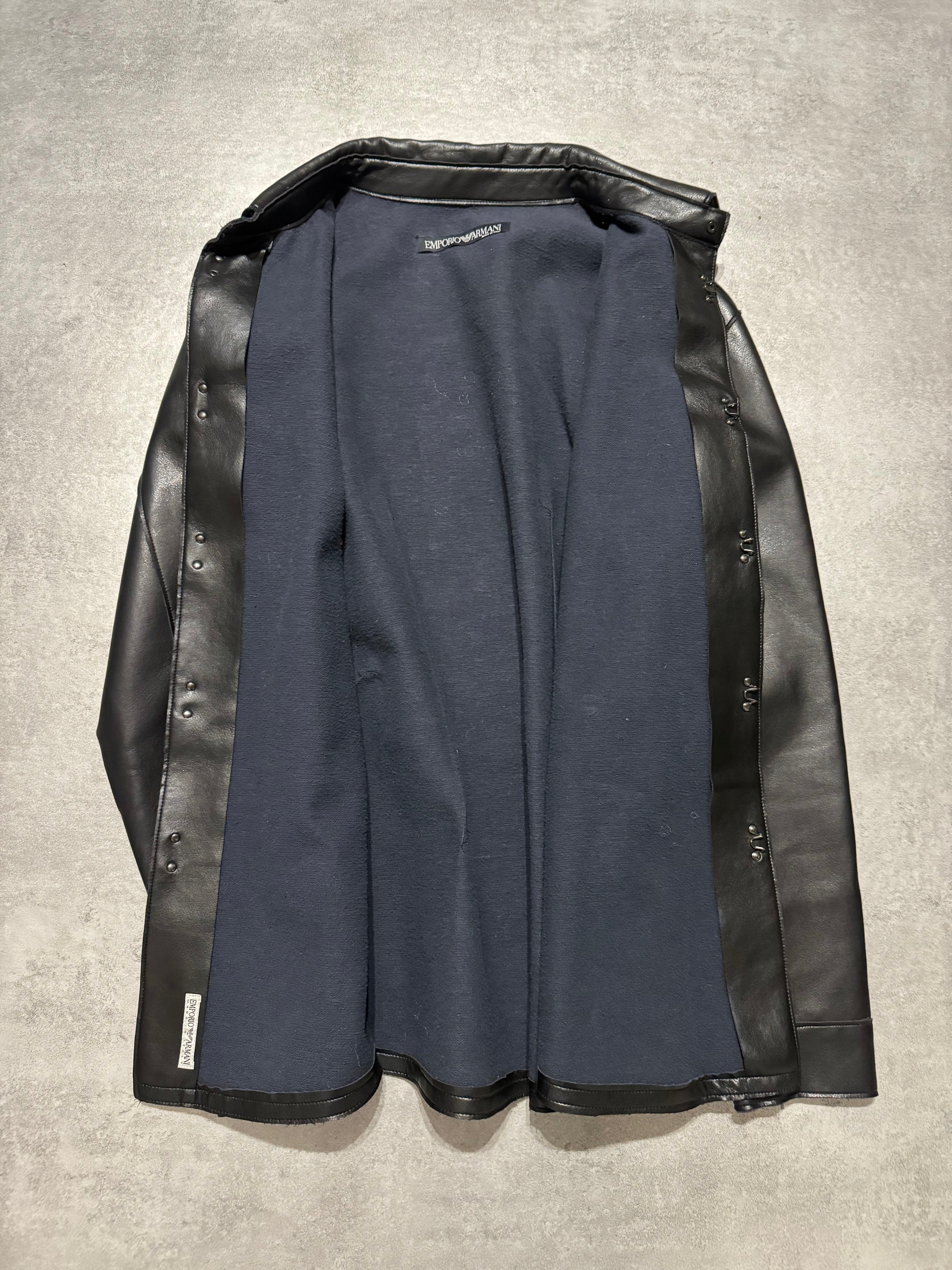 AW1996 Emporio Armani Black Leather Soft Italian Jacket (L/XL) - 8