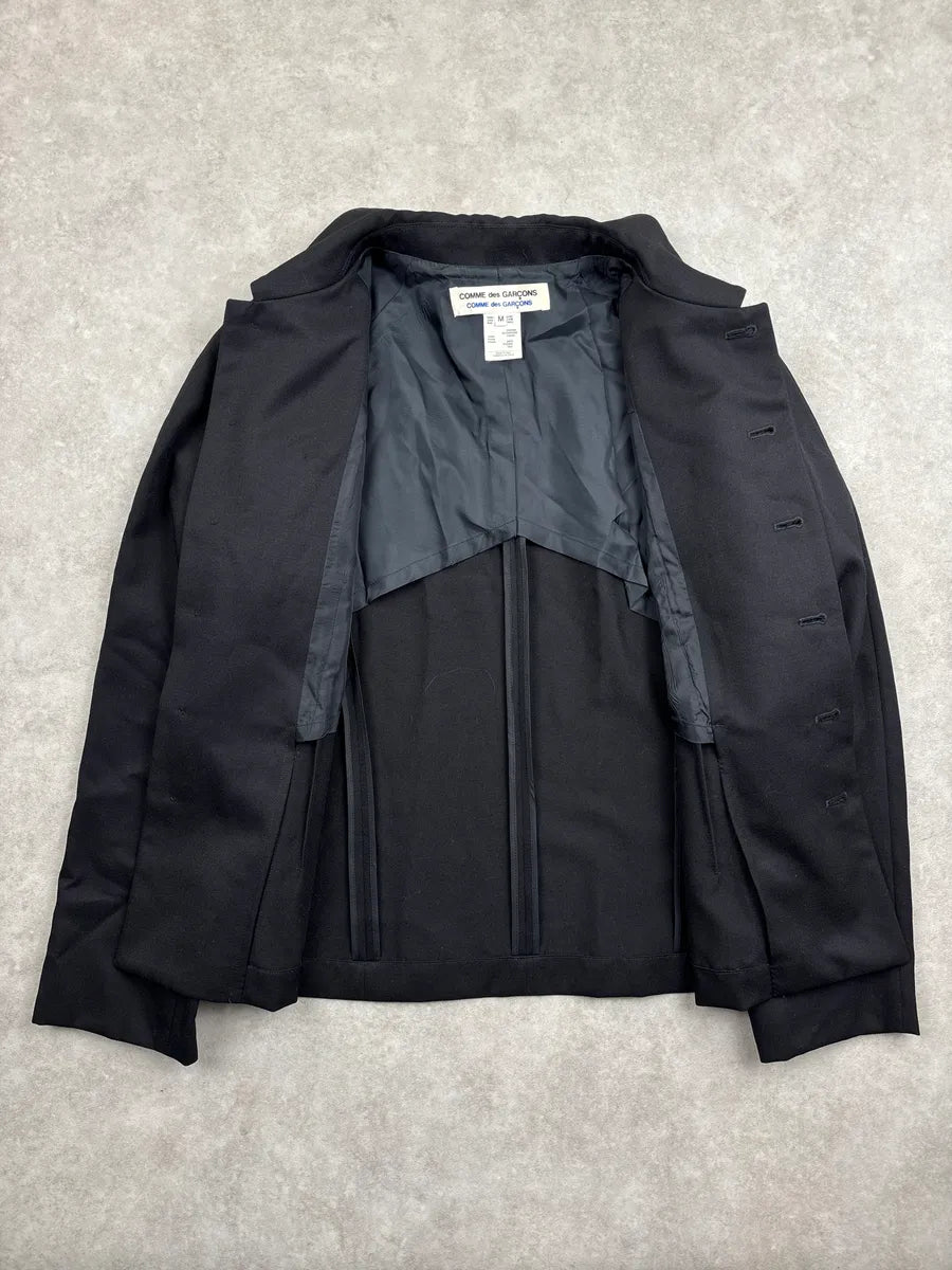 1990s Comme des Garçons Black Wool Velvet Pocket Light Jacket ZehUKQuA 3