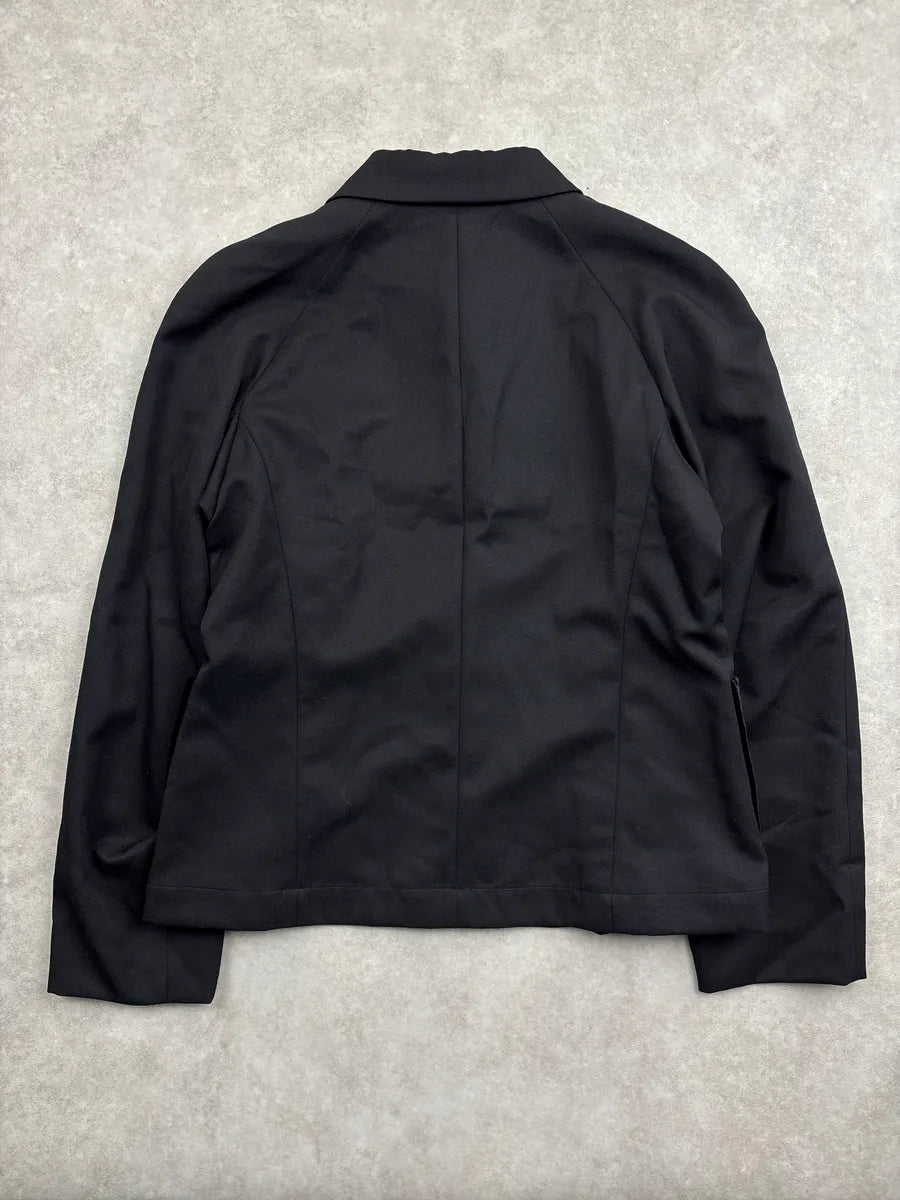 1990s Comme des Garçons Black Wool Velvet Pocket Light Jacket ZehUKQuA 4