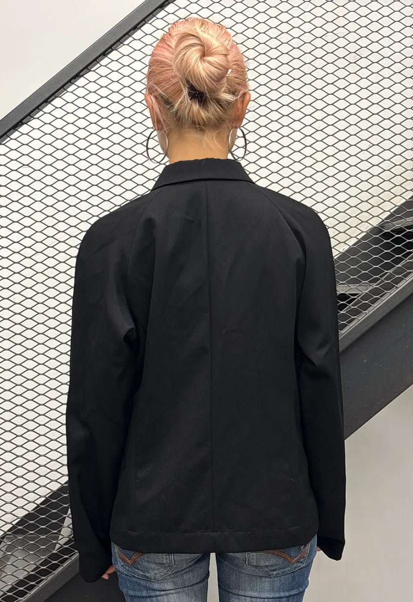 1990s Comme des Garçons Black Wool Velvet Pocket Light Jacket ZehUKQuA 1