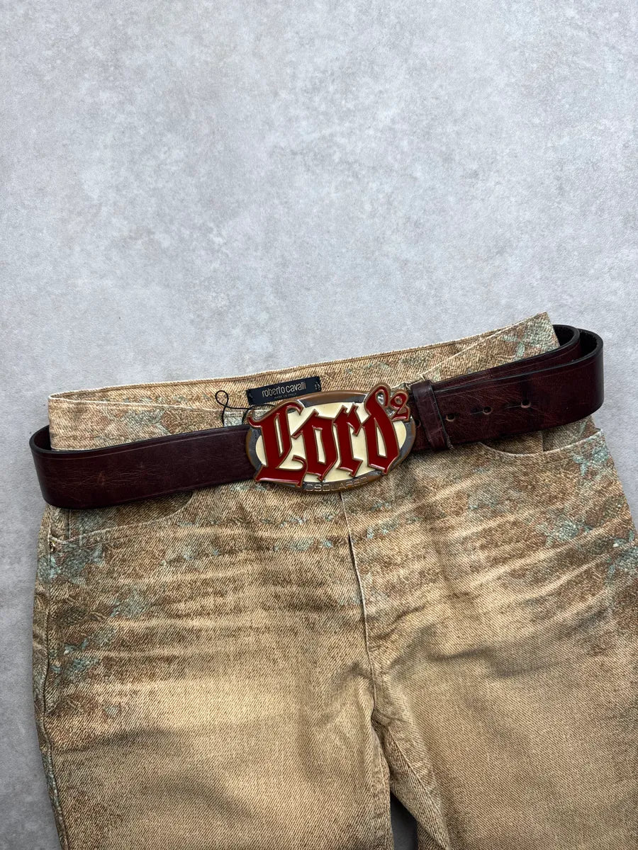 2010s Dsquared2 Dark Brown Leather Lord  Belt ZfyMInXZ 0