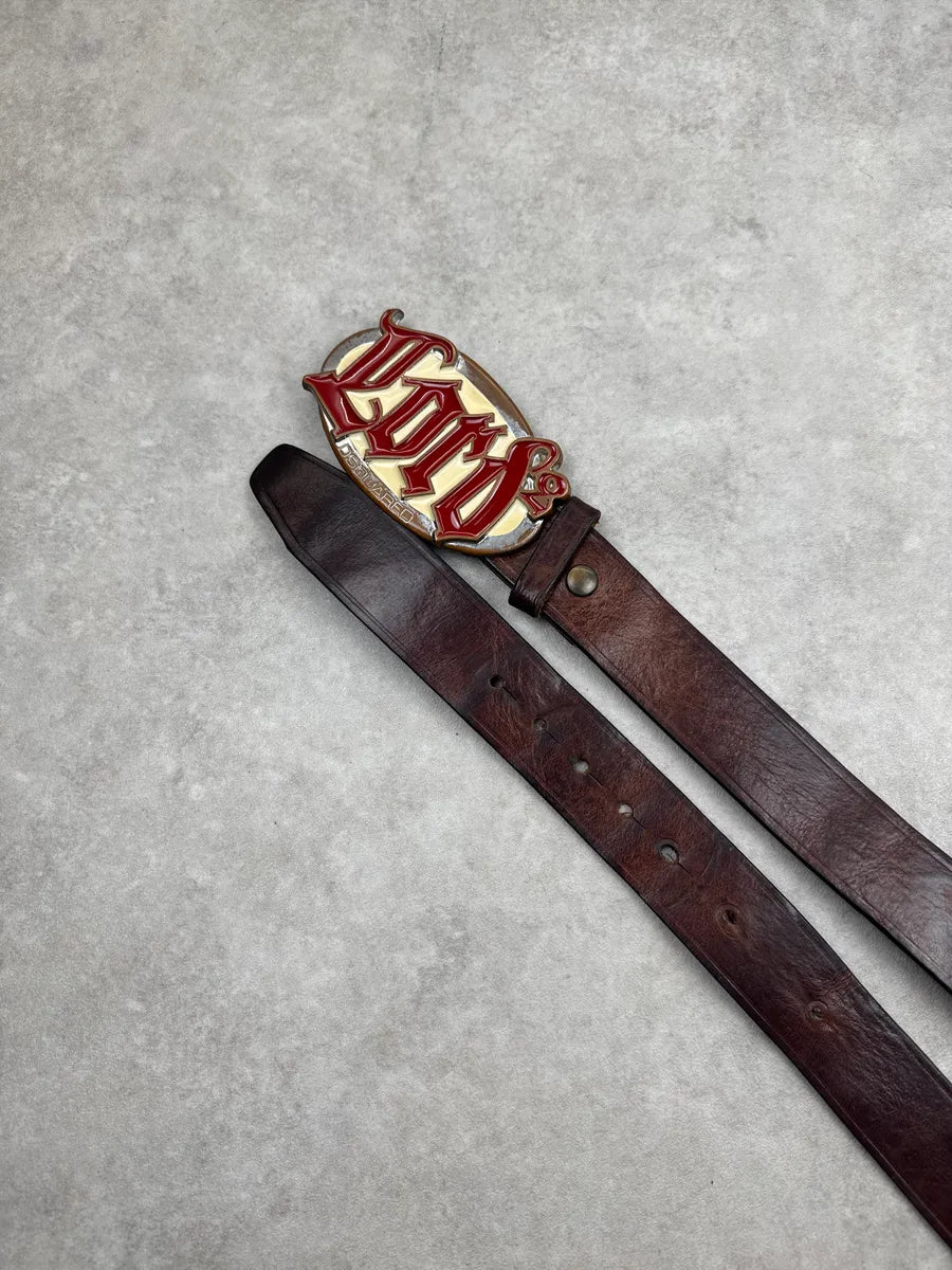 2010s Dsquared2 Dark Brown Leather Lord  Belt ZfyMInXZ 4