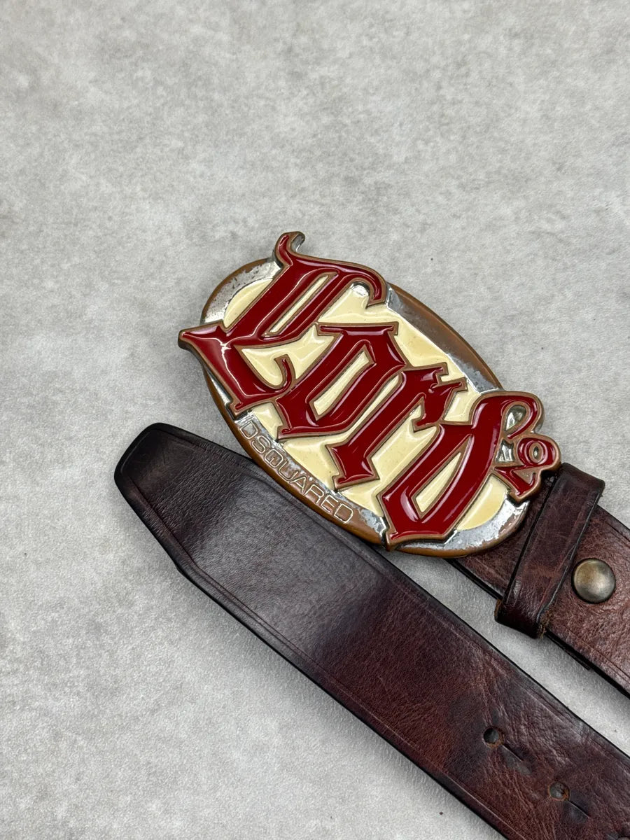 2010s Dsquared2 Dark Brown Leather Lord  Belt ZfyMInXZ 5