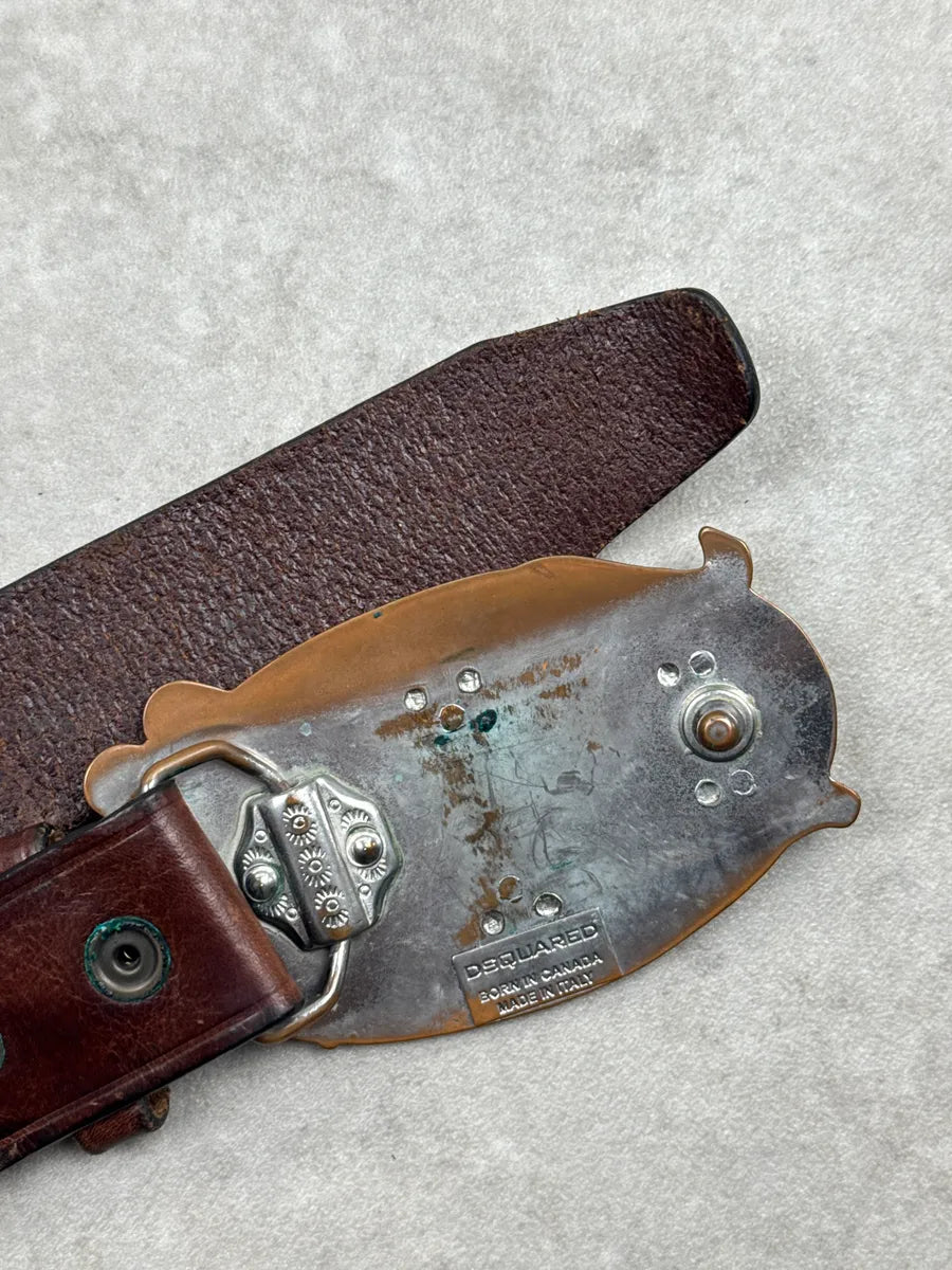 2010s Dsquared2 Dark Brown Leather Lord  Belt ZfyMInXZ 7